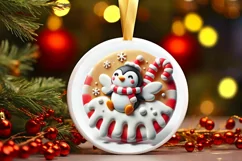 Round Christmas Ornament Sublimation|Clipart Product Image 2