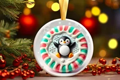 Round Christmas Ornament Sublimation|Clipart Product Image 2