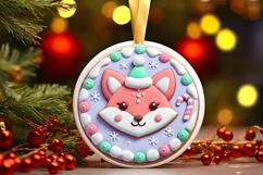 Round Christmas Ornament Sublimation|Clipart Product Image 2