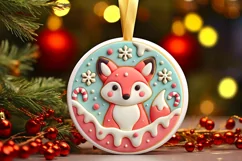 Round Christmas Ornament Sublimation|Clipart Product Image 2