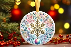 Round Christmas Ornament Sublimation|Clipart Product Image 1