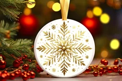 Round Christmas Ornament Sublimation|Clipart Product Image 3
