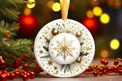 Round Christmas Ornament Sublimation|Clipart Product Image 1