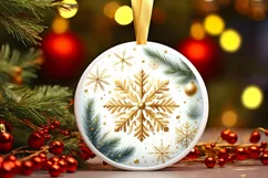 Round Christmas Ornament Sublimation|Clipart Product Image 1