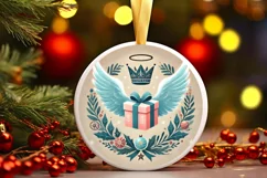 Round Christmas Ornament Sublimation|Clipart Product Image 2