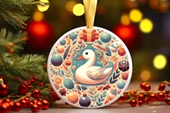 Round Christmas Ornament Sublimation|Clipart Product Image 1