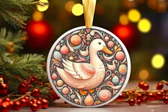 Round Christmas Ornament Sublimation|Clipart Product Image 1