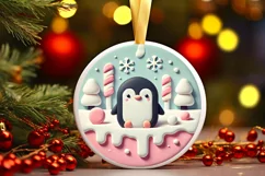 Round Christmas Ornament Sublimation|Clipart Product Image 2