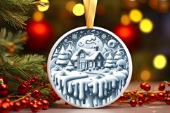 Round Christmas Ornament Sublimation|Clipart Product Image 1