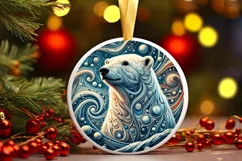 Round Christmas Ornament Sublimation|Clipart Product Image 2