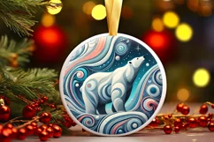Round Christmas Ornament Sublimation|Clipart Product Image 2