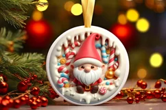 Round Christmas Ornament Sublimation|Clipart Product Image 1
