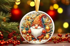 Round Christmas Ornament Sublimation|Clipart Product Image 1