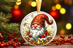 Round Christmas Ornament Sublimation|Clipart Product Image 1