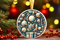 Round Christmas Ornament Sublimation|Clipart Product Image 2