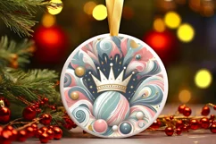 Round Christmas Ornament Sublimation|Clipart Product Image 1