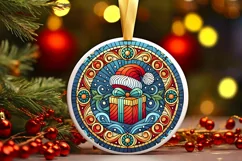 Round Christmas Ornament Sublimation|Clipart Product Image 2