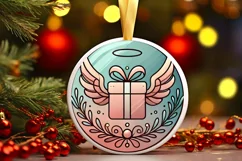 Round Christmas Ornament Sublimation|Clipart Product Image 2