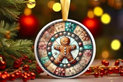 Round Christmas Ornament Sublimation|Clipart Product Image 1