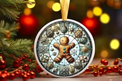 Round Christmas Ornament Sublimation|Clipart Product Image 1