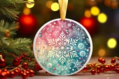 Round Christmas Ornament Sublimation|Clipart Product Image 1