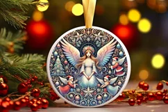 Round Christmas Ornament Sublimation|Clipart Product Image 1