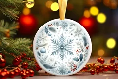 Round Christmas Ornament Sublimation|Clipart Product Image 1