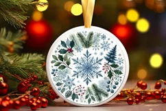 Round Christmas Ornament Sublimation|Clipart Product Image 1
