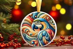 Round Christmas Ornament Sublimation|Clipart Product Image 2
