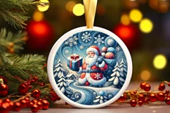 Round Christmas Ornament Sublimation|Clipart Product Image 2