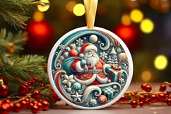 Round Christmas Ornament Sublimation|Clipart Product Image 2