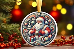 Round Christmas Ornament Sublimation|Clipart Product Image 2