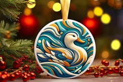 Round Christmas Ornament Sublimation|Clipart Product Image 1