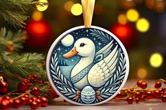 Round Christmas Ornament Sublimation|Clipart Product Image 1