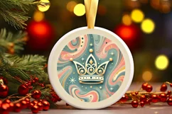 Round Christmas Ornament Sublimation|Clipart Product Image 2