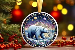 Round Christmas Ornament Sublimation|Clipart Product Image 1