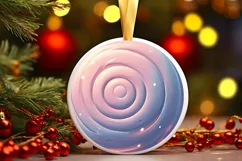 Pastel Candy Winter Scene Round Sticker PNG Product Image 1
