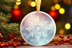 Round Christmas Ornament Sublimation|Clipart Product Image 1