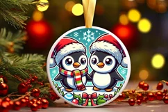 Round Christmas Ornament Sublimation|Clipart Product Image 1
