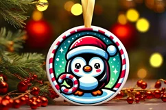Round Christmas Ornament Sublimation|Clipart Product Image 1