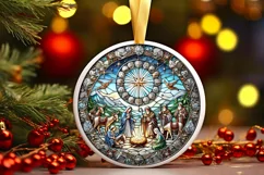 Round Christmas Ornament Sublimation|Clipart Product Image 2