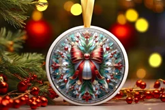 Round Christmas Ornament Sublimation|Clipart Product Image 1