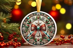 Round Christmas Ornament Sublimation|Clipart Product Image 1