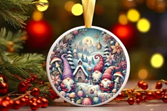 Round Christmas Ornament Sublimation|Clipart Product Image 2