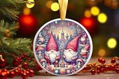 Round Christmas Ornament Sublimation|Clipart Product Image 2