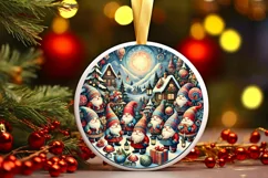 Round Christmas Ornament Sublimation|Clipart Product Image 2