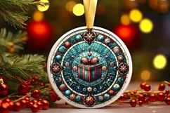 Round Christmas Ornament Sublimation|Clipart Product Image 1