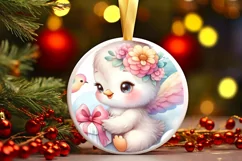 Pastel Winter Hummingbird with Gift PNG Product Image 3