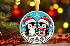 Round Christmas Ornament Sublimation|Clipart Product Image 1