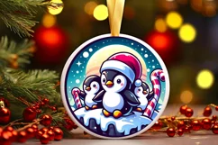 Round Christmas Ornament Sublimation|Clipart Product Image 1